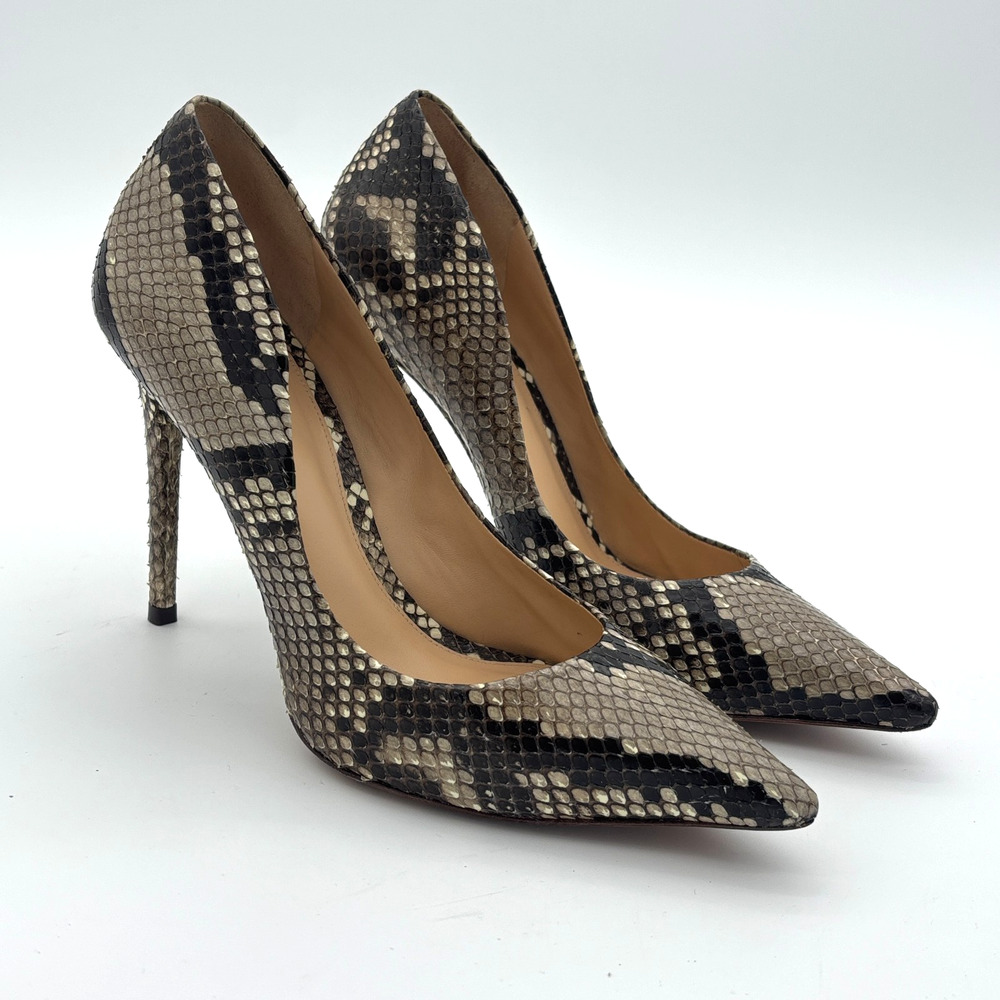Alexandre Birman Python Snakeskin Stiletto Pump Women EU 37 US 7 Natural